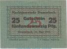Kleingeld 1914-1922 25 Pf. Notgeld Marktgemeinde Stammbach , 25 Pfennig Schein in kfr. Tieste 7070.05.04 -