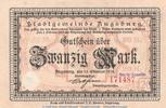 DE 20 Mk. Notgeld Stadt Augsburg , 20 Mark Schein in kfr.E , Geiger 025.07 von 1918 , BAY -
