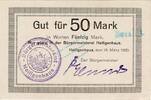 Großnotgeld 1918 DE 50 Mk. Notgeld Bürgermeisterei Heiligenhaus, 50 Mark Schein in kfr.E Geiger 229.04 RHL -