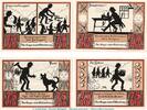 Serienscheine DE 4 Scheine kpl. Notgeld Wünschendorf a. d. Elster 457.2 , Set mit 4 Scheinen in kfr. von 1921 -