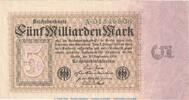 De 5 Mia. Reichsbanknote , 5 Milliarden Mark in L-gbr. DEU-132.a, Ros.112, P.115 von 1923 -