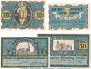 Seriennotgeld Deutschland 4 Scheine kompl. Notgeld Stadt Torgau 1331.1 , Set mit 4 Scheinen -dunkelblau- in kfr. von 1921 -