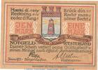 Serienscheine DE 1 Mk. Notgeld Stadt Westerland Sylt 1418.2 , 1 Mark Schein in kfr. von 1921 , SH -