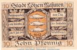 Serienscheine DE 10 Pf. Notgeld Stadt Lötzen 814.2 , 10 Pfennig Schein in kfr. von 1920 , Ostpreussen -