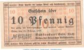 Serienscheine DE 10 Pf. Trier Notgeld 1342.2 Buchdruckerei Koch , 10 Pfennig Schein in kfr. von 1920 -