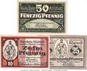 Kleingeld 1914-1922 3 Scheine kpl. Allstedt Notgeld , Tieste 0050.05.10-12 Set mit 3 Scheinen in kfr. von 1920 , SA -