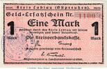 Großnotgeld 1 Mk. Labiau Notgeld , 1 Mark Schein in kfr. Geiger 301.01.a o.D. Ostpreussen -