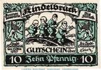 Notgeld 10 Pf. Nr.2 Kindelbrück M/G 730.1 , Notgeld 10 Pfennig Nr.2 in kfr. von 1920 , Thüringen -