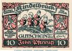 Notgeld 10 Pf. Nr.3 Kindelbrück M/G 730.1 , Notgeld 10 Pfennig Nr.3 in kfr. von 1920 , Thüringen -