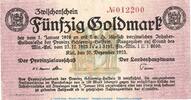 Wertbeständig DE 50 Gold Mk. Kiel , 50 Gold Mark Notgeld Schein in kfr. Müller 2780.3 von 1923 , SH -