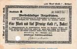 Wertbeständig 1,05 Gold Mk. Flensburg , 1,05 Mark Gold Notgeld Schein in gbr.E , Müller 1665.10 von 1923 SH -