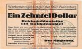 Wertbeständig 42 Gold Pf. Waldenburg , 42 Pfennig Gold Notgeld Schein in kfr. Müller 5015.3 von 1923 , SLN -