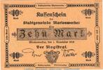 Großnotgeld 10 Mk. Marienwerder , 10 Mark Notgeld Schein in kfr. Geiger 350.03 von 1918 , WPR -