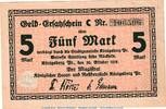 Großnotgeld 5 Mk. Königsberg , 5 Mark Notgeld Schein in kfr. Geiger 287.02 von 1918 , Ostpreussen -