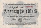 Großnotgeld 20 Mk. Marienburg , 20 Mark Notgeld Schein in gbr. Geiger 347.03.e von 1918 , WPR -