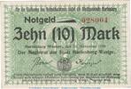 Großnotgeld 10 Mk. Marienburg , 10 Mark Notgeld Schein in kfr.E , Geiger 347.02.c von 1918 , WPR -
