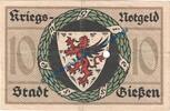 Großnotgeld 10 Mk. Gießen , Banknote 10 Mark Schein in gbr.E , Geiger 178.02 von 1918 Grossnotgeld -