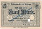 Großnotgeld 5 Mk. Kissingen , Banknote 5 Mark Schein in kfr.E , Geiger 272.01 , 1918 Grossnotgeld -