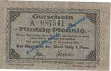 Notgeld 50 Pf. Stolp , Notgeld 50 Pfennig Schein in kfr. Tieste 7160.05.01 , Verkehrsausgabe -