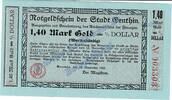 Wertbeständig 1,40 Mk. Gold Genthin , Banknote 1,40 Mark Gold Schein in f-kfr. Müller 1865.7 Wertbeständig -
