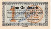 Wertbeständig 1 Gold Mk. Eutin , Banknote 1 Gold Mark Schein in kfr. Müller 1640.3 Wertbeständig 1923 -