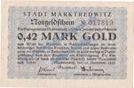 Wertbeständig 42 Gold Pf. Marktredwitz , Banknote 42 Gold Pfennig Schein in kfr. Müller 3250.1 Wertbeständ -