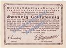 Wertbeständig 20 Gold Pf. Heide , Banknote 20 Gold Pfennig Schein in kfr. Müller 2440.2.a Wertbeständig -