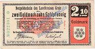 Wertbeständig 2,10 Gold Mk. Greiz , Banknote 2,10 Gold Mark Schein in gbr. Müller 2215.3.b Wertbeständig -