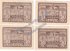 Serienscheine DE 4 Scheine kpl. -braun- Leipzig ,Notgeld Set mit 4 Scheinen -braun- in kfr. M-G 786.2 Seriennotgeld o.D. -