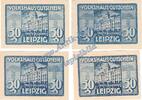 Serienscheine DE 4 Scheine kpl. -blau- Leipzig , Notgeld Set mit 4 Scheinen -blau- in kfr. M-G 786.1 Seriennotgeld o.D. -