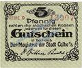 Notgeld 5 Pf. Calbe , Notgeld 5 Pfennig Schein in kfr. Tieste 1070.15.01 , Sachsen o.D. -