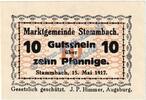 Kleingeld 1914-1922 10 Pf. Stammbach , Notgeld 10 Pfennig -60x40- in kfr. Tieste 7070.05.46 , Bayern 1917 -