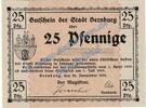 Notgeld De. 25 Pf. -MUSTER- Bernburg , 25 Pfennig MUSTER-Schein in kfr.Tieste 0520.15.01.M , Anhalt 1918 -