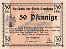 Notgeld De 50 Pf. -MUSTER- Bernburg , Notgeld 50 Pfennig MUSTER-Schein in kfr. Tieste 0520.15.02.M , Anhalt -