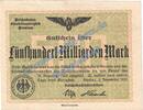 Inflation DE 500 Mia. Mk. Breslau, Banknote 500 Milliarden Mark Schein in kfr. Keller 603.g Schlesien 1923 -