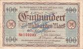 Inflation De. 100 Mia. Mk. Breslau, Banknote 100 Milliarden Mark Schein in gbr. Keller 602.h Schlesien 1923 -