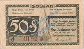 Notgeld 50 Pf. -d statt f- Suderode , Notgeld 50 Pfennig -d statt a- Schein in gbr. M-G 1292.1.b , Sachsen -