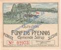 Serienscheine DE 50 Pf. Satrup , Notgeld 50 Pfennig Schein in kfr. M-G 1168.1.d , Dänemark - Schleswig -