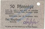 Notgeld De 50 Pf. Züllichau , Notgeld 50 Pfennig Schein in kfr.E Tieste 8280.10.03 , Brandenburg -