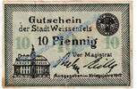 Notgeld De 10 Pf. Weissenfels , Notgeld 10 Pfennig Schein in gbr. Tieste 7790.25.01 , Sachsen 1917 -