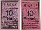 Kleingeld 1914-1922 DE 10 Pf. Essen , Notgeld 10 Pfennig Schein in kfr. Tieste 1800.45.03/07 , Rheinland o.D. -
