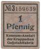 Kleingeld 1914-1922 DE 1 Pf. Essen , Notgeld 1 Pfennig Schein in kfr. Tieste 1800.45.05 , Rheinland o.D. -