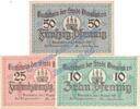 Notgeld De 3 Scheine Dinslaken , Notgeld Set mit 3 Scheinen in kfr. Tieste 1395.05.01-03 , RHL 1920 -