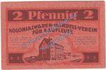 Notgeld De 2 Pf. Chemnitz , Notgeld 2 Pfennig Schein in kfr. Tieste 1135.15.01 , Sachsen o.D. -