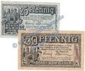 Notgeld DE 2 Scheine kpl. Burg , Notgeld Set mit 2 Scheinen in kfr. Tieste 1030.05.05-06 , Sachsen 1918 -