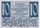 Alliierte Besatzung 10 Pf. Banknote , 10 Pfennig Schein in kfr. FBZ-8, Ros.215, P.1008 , 1947 Alliierte Bes -