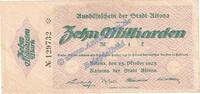 Inflation 1923 DE 10 Mia. Mk. Altona , Banknote 10 Milliarden Mark Schein in gbr. Keller 79.h , SH von 1923 -