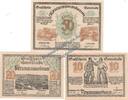 Notgeld AT 3 Scheine kpl. Krummnussbaum , Notgeld Set mit 3 Scheinen in kfr. K-K 488.I.a , NOE von 1920 -