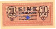 3. Reich - Wehrmacht Banknote , 1 Mark Schein in kfr. DWM-6, Ros.505, M.36, Wehrmacht - 3.Reich 1 Mk. o.D. 1 bis 1-