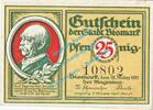 Notgeld De 25 Pf. Bismark , Notgeld 25 Pfennig Schein in kfr. Tieste 0700.05.10 , Sachsen von 1921 -